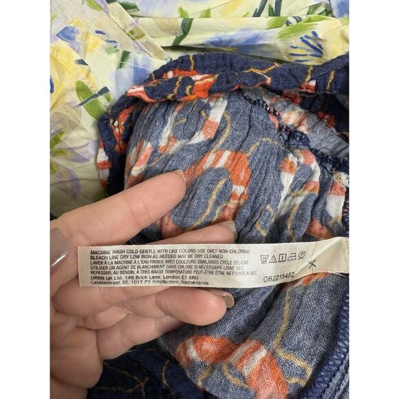 Celandine Navy Lifesaver Print Ruffle Shorts Size M NWT Nautical Anthropologie - Picture 5 of 6